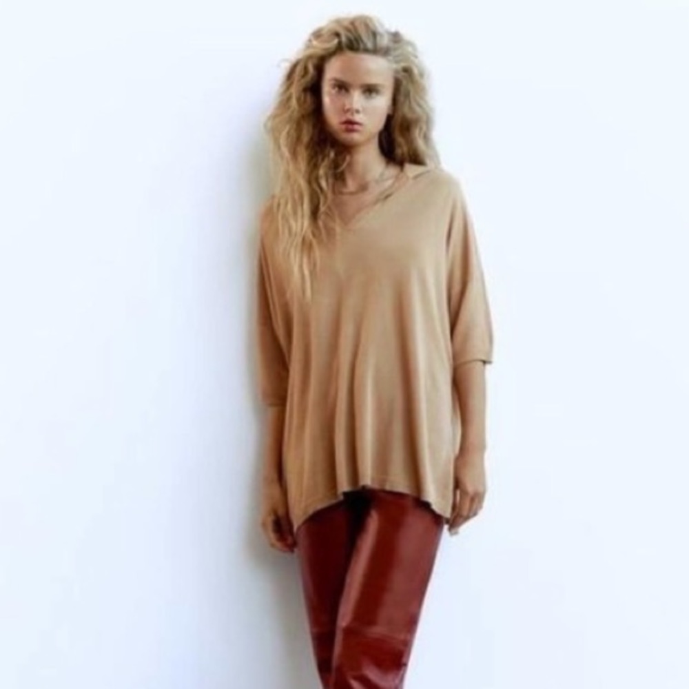Zara NWT light orange collared shirt 🧡